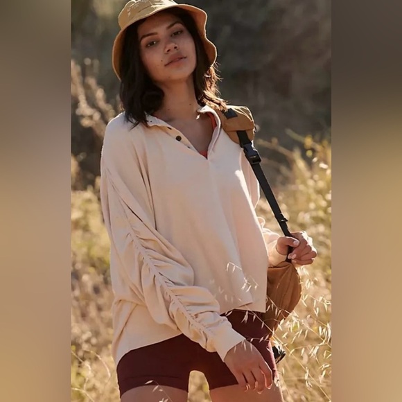 Free People Movement Orange Flow State Layer Top Size M - Picture 1 of 6